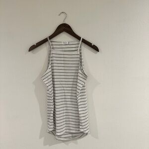 Grey & White striped tank, excellent condition.